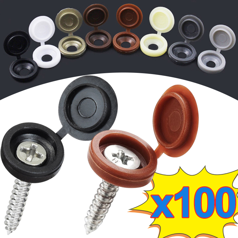 Furniture Hardware Black - 10/500 peças Capas Decorativas de Plástico