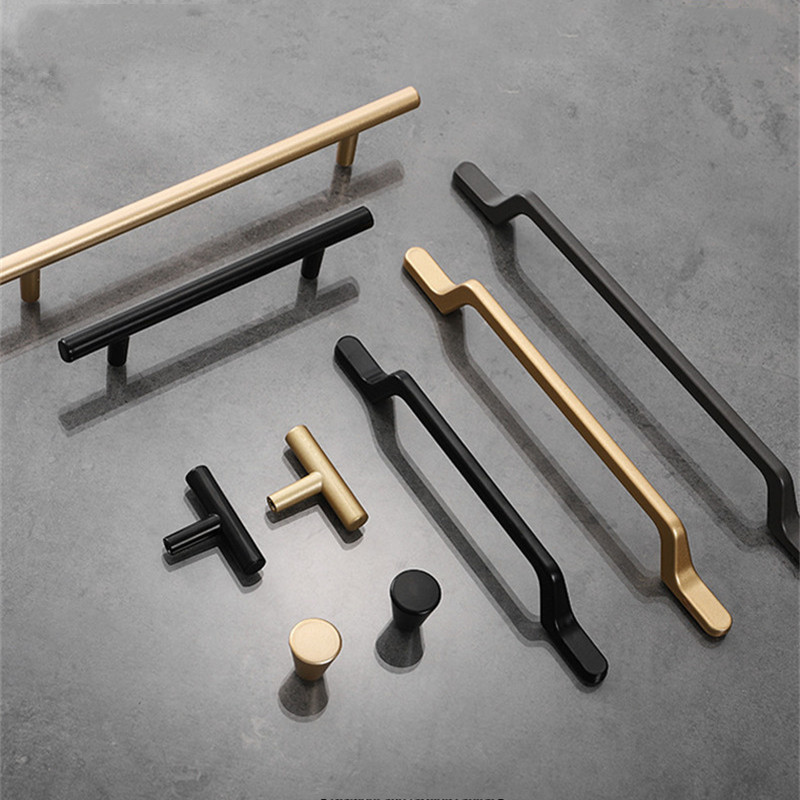 Furniture Hardware Black - Europeu simples preto armário de cozinha