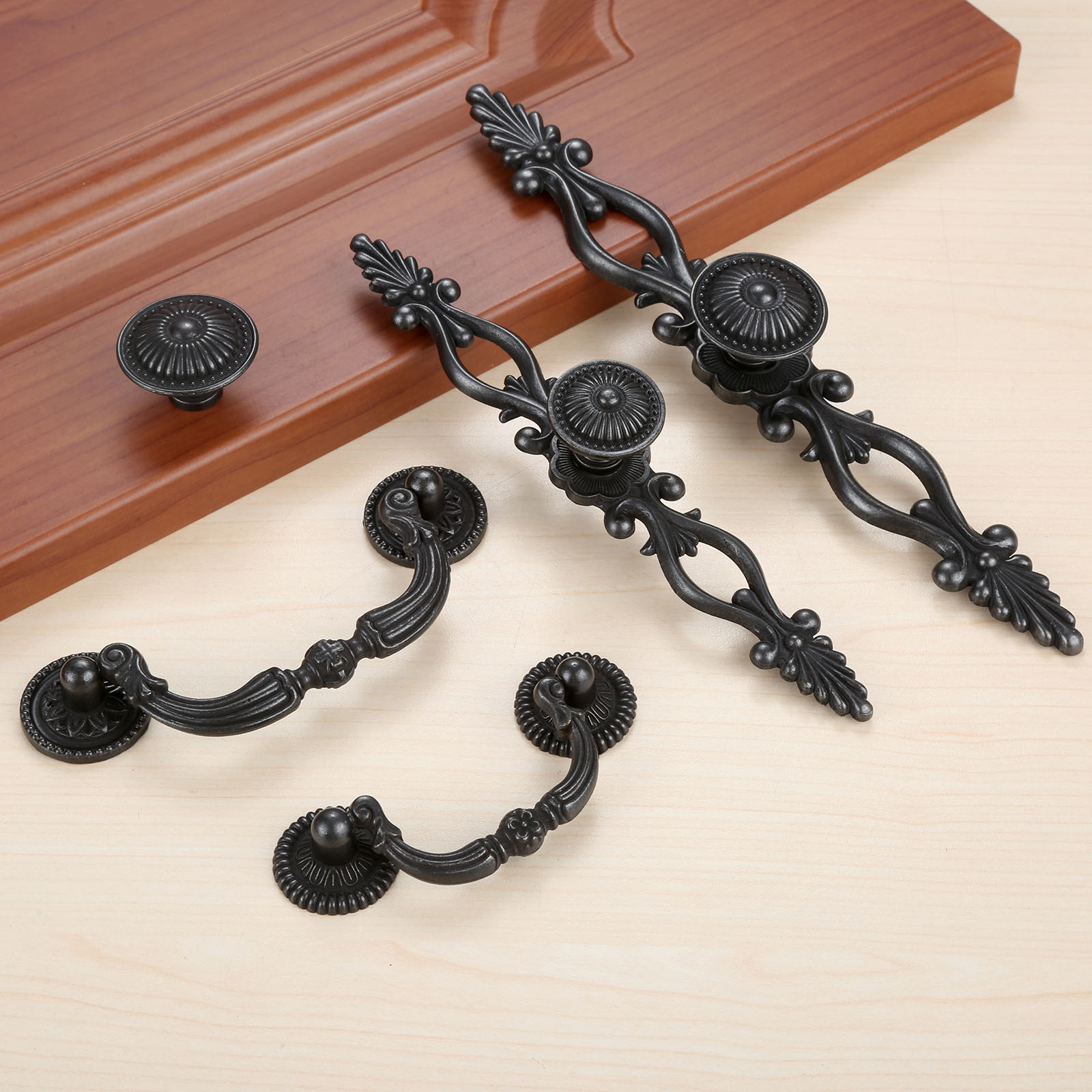 Vintage maçanetas para armário - Furniture Hardware Black avaliação e preço