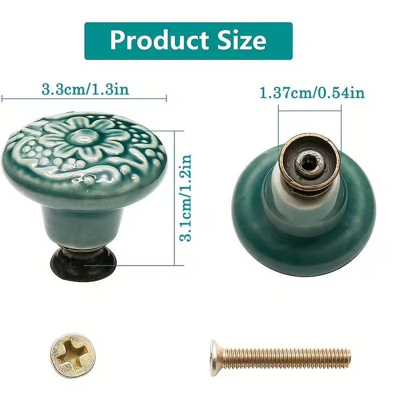 12 peças de puxadores de cerâm - Furniture Hardware Supplies avaliação e preço