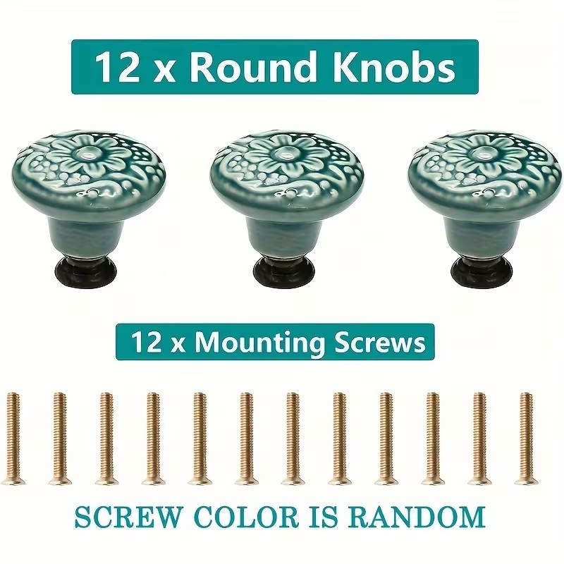 12 peças de puxadores de cerâm - Furniture Hardware Supplies avaliação e preço