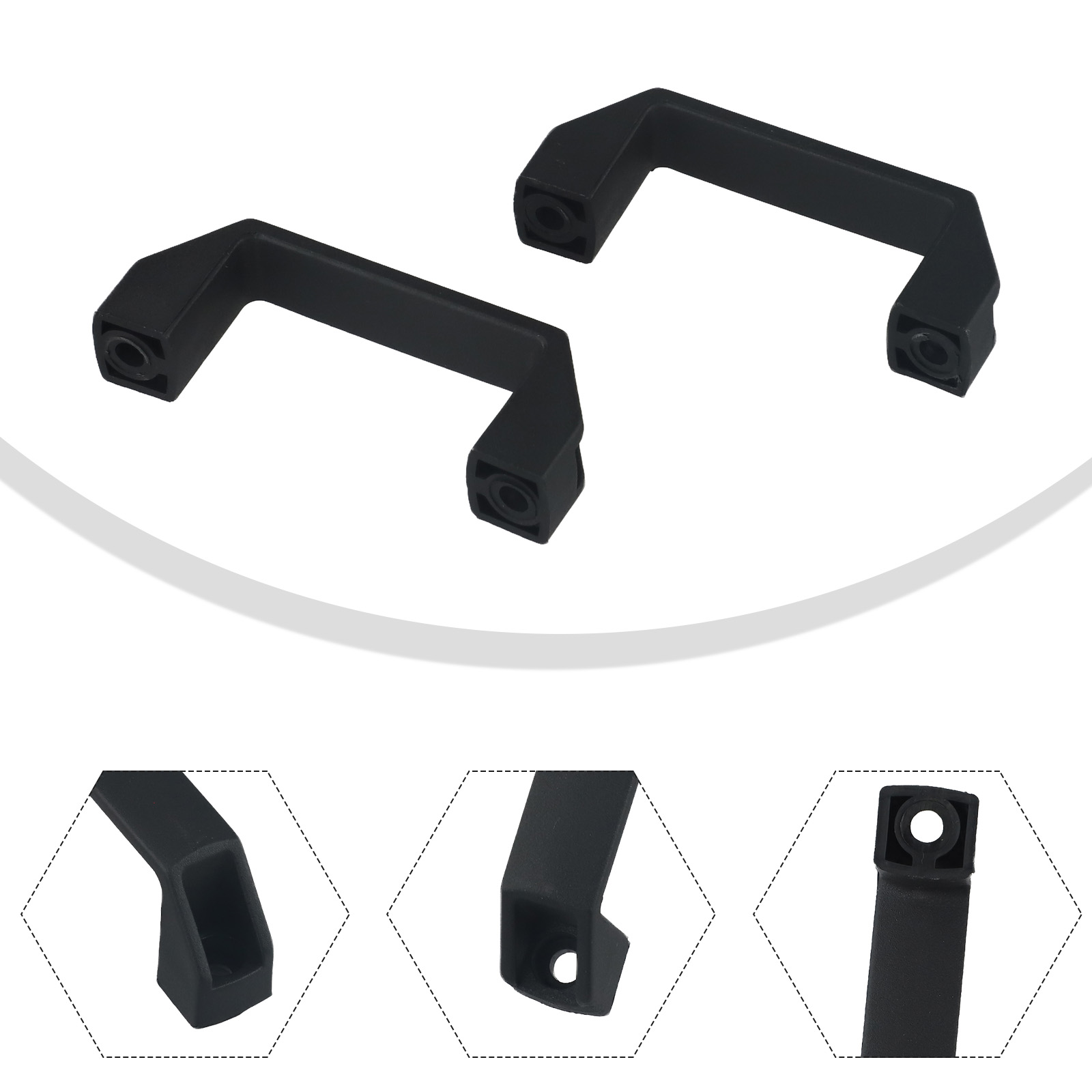 2 pçs engrossado puxadores de  - Furniture Hardware Black avaliação e preço