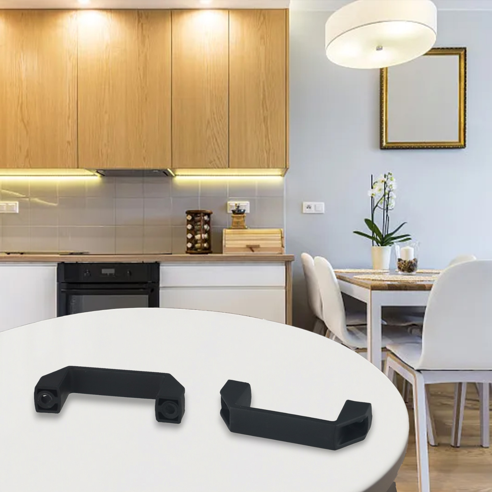 2 pçs engrossado puxadores de  - Furniture Hardware Black avaliação e preço