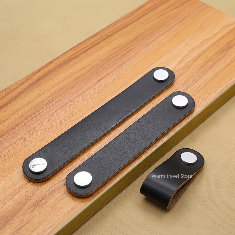 1 pçs alça de couro saco alças - Furniture Hardware Black avaliação e preço